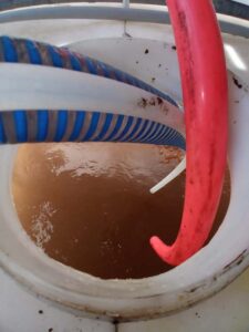 Cleaning solution after acid recirculation